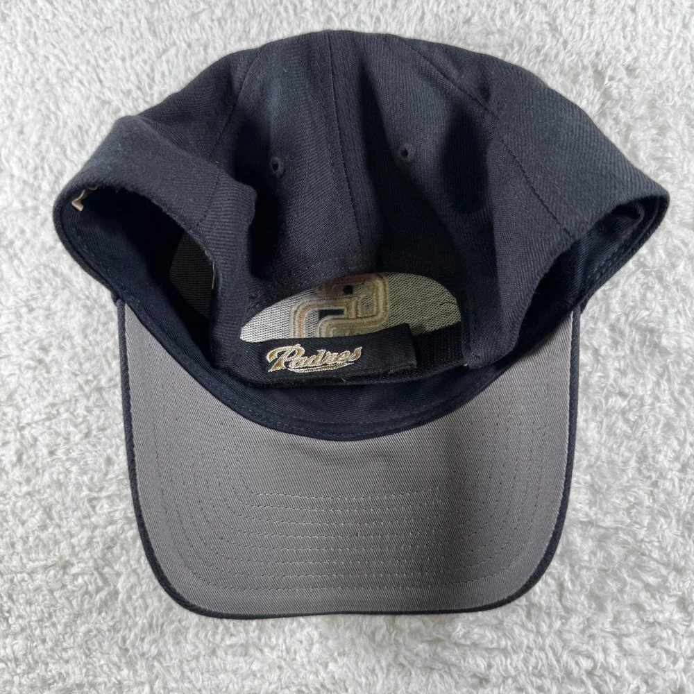 Vintage 90s San Diego Padres Twins Enterprise Navy Wool‎ Adjustable Hat Cap